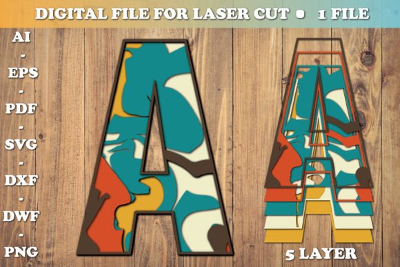 3D a Alphabet Paper Cut SVG for Crafts & Graphics