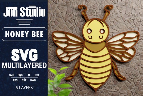 3D Honey Bee SVG for Crafts & Graphics
