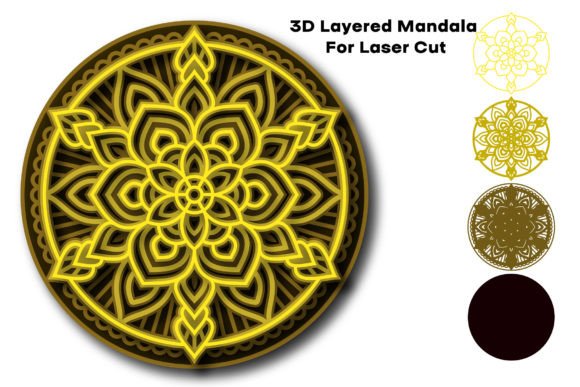 3D Layered Mandala SVG Files for Crafts & Graphics
