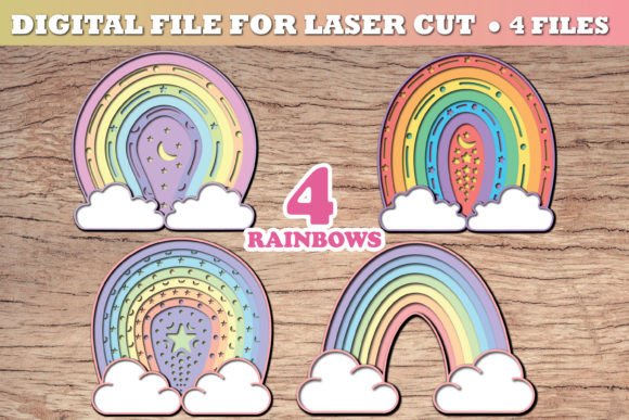 3D Rainbow SVG: Graphics for Crafts