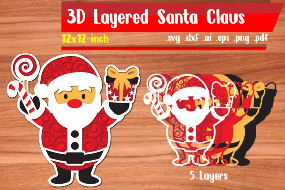 3D Santa SVG: Graphics for Crafts & Blogs