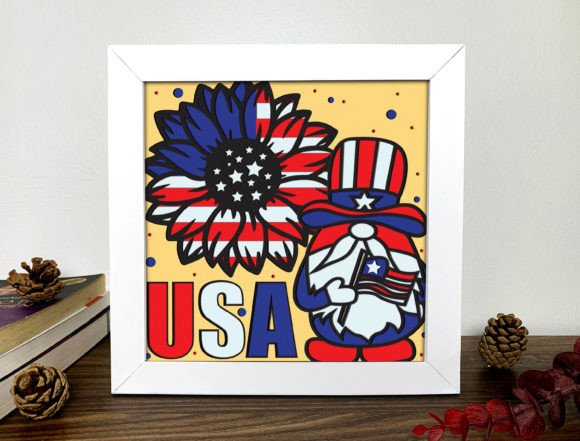 4th July Gnome Shadow Box 3D SVG Review