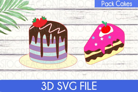 Cakes 3D SVG: Shapes for Digital Sellers