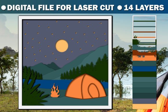 Camping 3D Paper Cut SVG for Crafts & Graphics