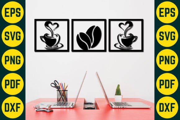 Coffee Wall Decor Laser Cut 3D SVG 14: Graphics for Crafts
