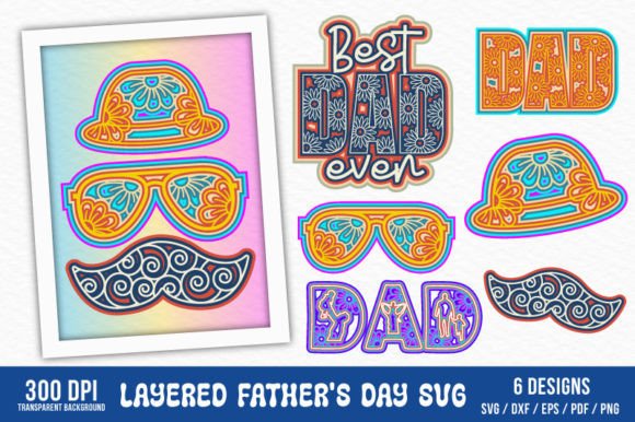 Fathers Day Layered Svg, 3D Layered Svg for Graphics and Crafts