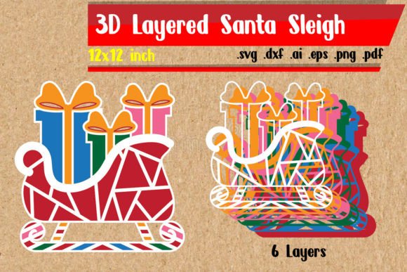 Graphics & Crafts: 3D Layered Santa Sleigh Svg Review