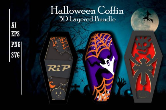 Halloween Coffin Graphics & Print Templates