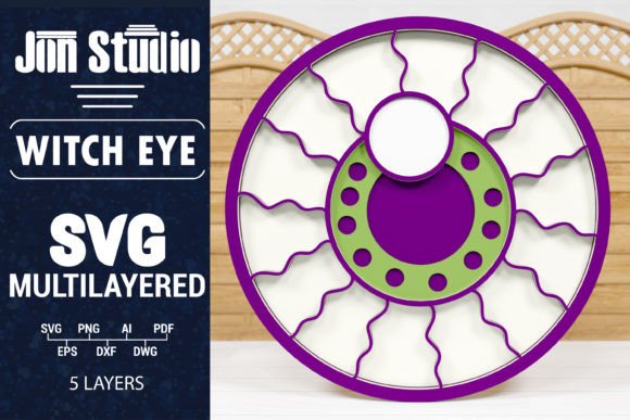 Halloween Witch Eye 3D SVG Papercut Graphics Crafts