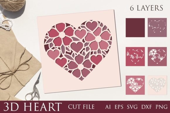 Heart Shadow Box Graphics for Crafts