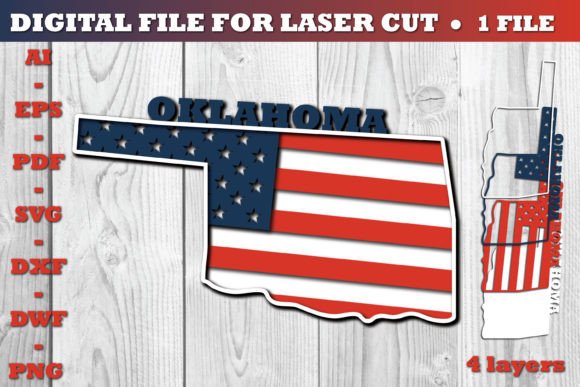 Oklahoma 3D SVG Flag: Crafts & Graphics