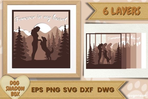 Pet Shadow Box 3D Layered SVG for Crafts & Graphics