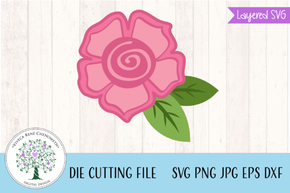 Pink Funky Flower Graphics for Crafts