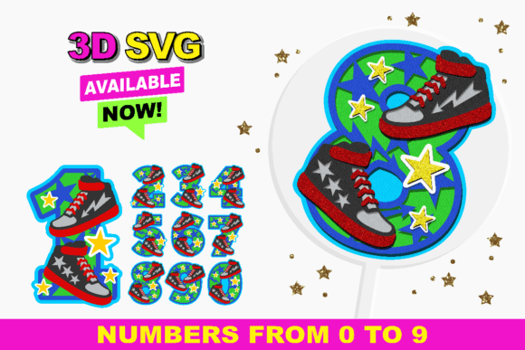 Review: Sneakers Numbers 3D SVG for Embroidery