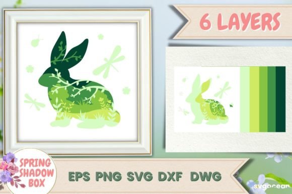 Shadow Box Rabbit 3D Layered SVG for Crafts & Graphics