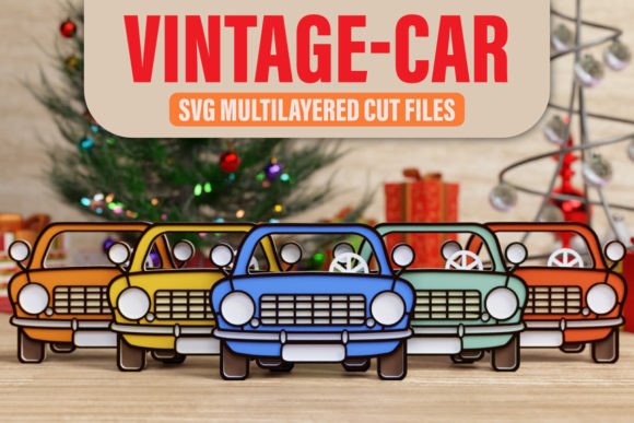 Vintage Car 3D SVG Shapes for Web