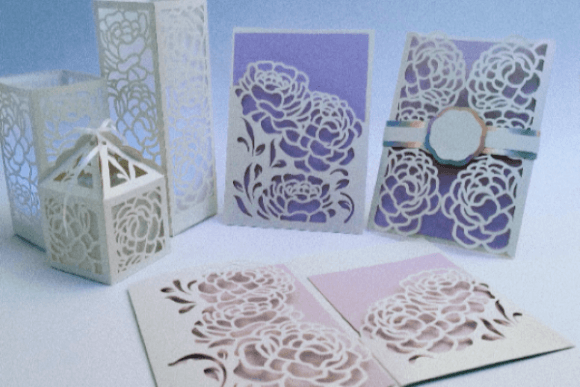 Wedding Paonies Stetionery Set: 3D SVG Sets Review